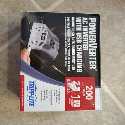 Tripp Lite PowerVerter 2 USB Charging Ports Ultra-Compact Car Inverter 200 W - Image 1 of 4