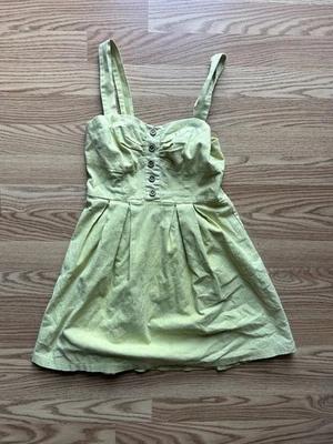 Vestido Solero Charlotte Russe Y2K Talla M Amarillo Forrado Algodón  Foto 1 de 4