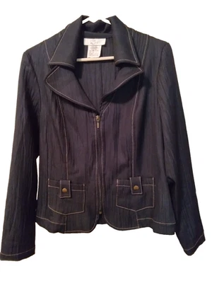 Chaqueta Zoe by Michael Phillips Cremallera Talla 8 Azul Oscuro Años 90 Blazer Acedemia despistado Foto 1 de 4