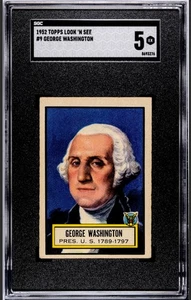 GEORGE WASHINGTON 1952 Topps Look N See #9 SGC 5 EX First US President War Hero - Picture 1 of 2