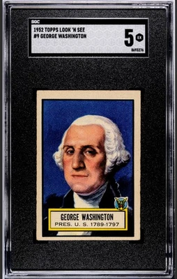 GEORGE WASHINGTON 1952 Topps Look N See #9 SGC 5 EX First US President War Hero - Image 1 of 2