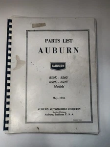 Auburn Car Factory Illustrated Parts Manual 850x 850y 652x 652y - Picture 1 of 2