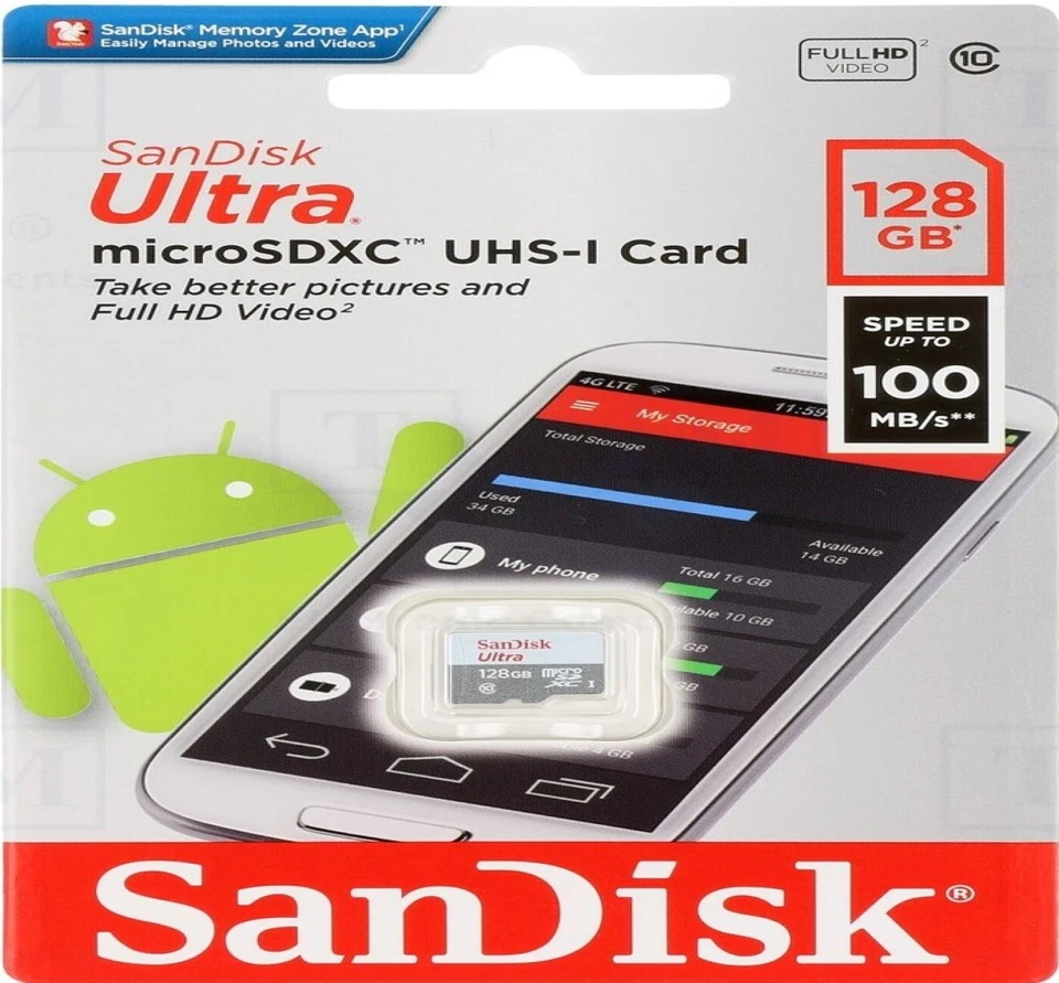 SanDisk Ultra Micro SD Card 32GB 64GB 128GB 256GB 512GB Memory Card SDHC SDXC TF - Image 1 of 4