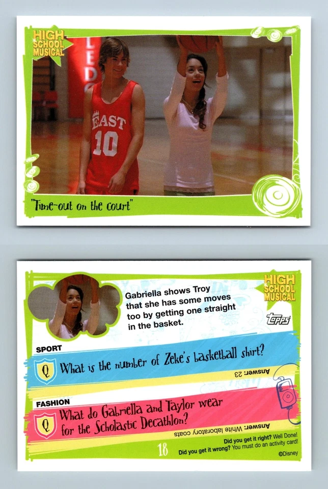 Time Out On The Court #18 High School Musical 2 Topps TCG Card - Image 1 of 1