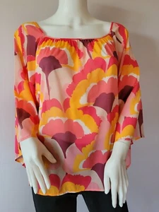 Neu mit Etikett Trina Turk Größe Small Oberteil mit eckigem Ausschnitt mehrfarbig fließende Ärmel  - Bild 1 von 4