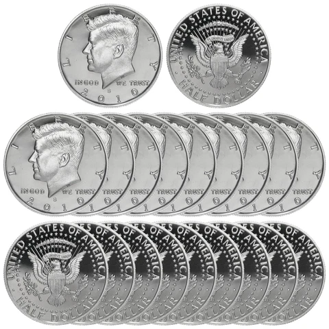 2010 S Kennedy Half Dollar Roll Gem Deep Cameo CN-Clad Proof 20 US Coins Cover