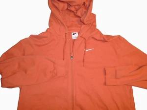 NIKE WOMENS FULL ZIP HOODIE IN ORANGE NIKE LOGO IN WHITE SIZE MEDIUM KNIT - Bild 1 von 6
