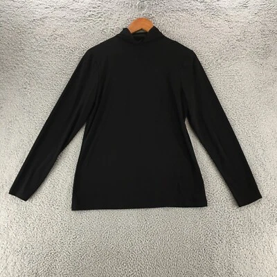 Camisa Top Halógena Cuello Simulado Manga Larga Mujer 1 Pullover Negro Básico Clásico Foto 1 de 4
