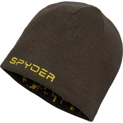 Spyder Warp Reversible OLIVE VOLT STRETCH Beanie Hat Kids Boys One Size New $30 - Image 1 of 4