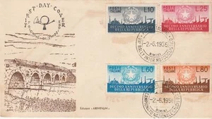 1956 FDC REPUBLIC 10TH ANNIVERSARY ENVELOPE ARIMINUM MF54431 - Picture 1 of 1