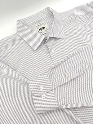 🇺🇲 Camisa de Vestir Joseph Abboud Para Hombres 18x36 Sin Arrugas Rayas Púrpura Foto 1 de 4