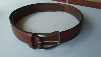 Cinturón Johnston Murphy 756937 Doble Costura Talla 40 Cinturón Cuero Marrón Nuevo sin Etiquetas Foto 1 de 4