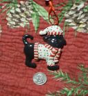 New Christmas Ornament ** Black Dog In Christmas Sweater & Hat * Very Cute!