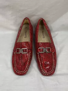 Kumfs Shoes Women's EU 39 | US 8 Red Leather Comfort Loafers Career - Picture 1 of 5
