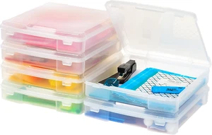IRIS USA Fits 12" X 12", Thick Portable Plastic Scrapbook Paper Storage Cases Or - Picture 1 of 12