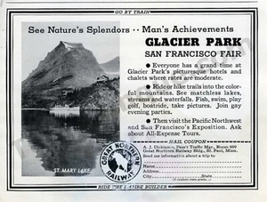 Gran tren ferroviario del norte 1939 Glacier Park ¿Gran anuncio impreso decoración de pared? (3903) - Imagen 1 de 1