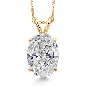 1 to 5 Carat 14K Gold IGI Certified -Cut Lab Grown Diamond Pendant Necklace For - Picture 1 of 13