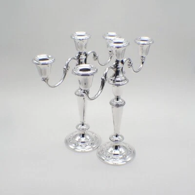 Strasbourg  Three Light Candelabra Pair Gorham 1130 Sterling Silver - Изображение 1 из 4