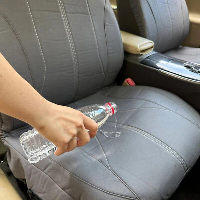 Fundas de asiento de auto grises de lona de algodón impermeables delanteras de 18 oz para Kia Sephia Foto 1 de 4