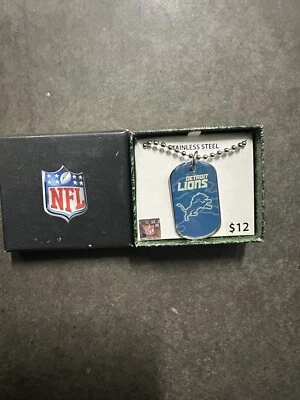Кулон из нержавеющей стали Detroit Lions с цепочкой - Изображение 1 из 2