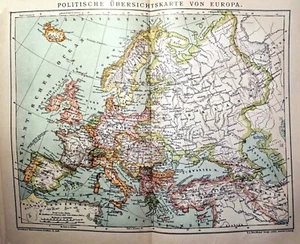 1897 = EUROPA POLITICA = Antica Mappa = OLD MAP # - Picture 1 of 1
