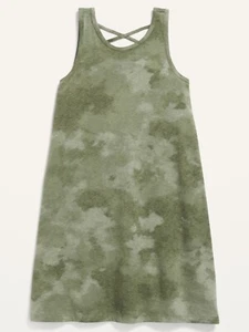 Old Navy Kid Girls Green Tie Dye Sleeveless Lattice-Back Dress Size XS Small - Picture 1 of 2