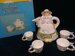 Dept 56 Storybook Village Collection Mary Mary Quite Contrary Tea Set 13346 NIB - Picture 1 of 10