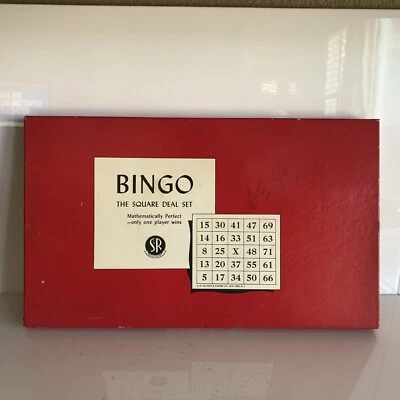 Vintage 1936 Selchow & Righter Bingo Game Square Deal Set Complete - Image 1 of 4