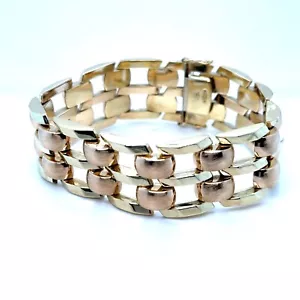 14K 585 Gelb Rot Gold 40g Armband Herren L 20 cm Bracelet Unisex Bicolour Invest - Bild 1 von 17