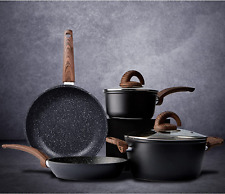 Nonstick Kitchen Cookware Set, Pots and Pans Set Healthy Induction Granite Cooki