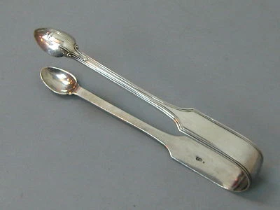 Pinzas monogrmd antiguas de plata esterlina/moneda inglesas con sello GW Adams 1872 Foto 1 de 4