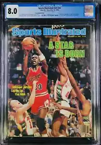 Sports illustrated 1984 Michael Jordan CGC 8.0 A Star Is Born 1st Pro Bulls - Picture 1 of 2