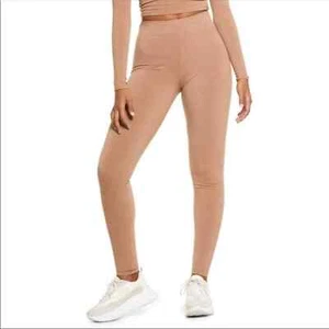 ARMARIO DESNUDO Leggings Costilla Arrancada En Marrón Coco Bronceado Talla Pequeña NUEVO - Imagen 1 de 12