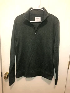 Felpa foderata in pile nuova con etichette Old Navy da uomo verde medio 1/4 cerniera NUOVA - Foto 1 di 3