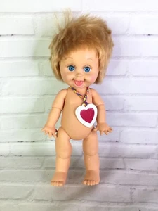 Vintage Galoob 1990 So Playful Penny Baby Face Doll Blue Eyes Blonde Hair Nude - Picture 1 of 12
