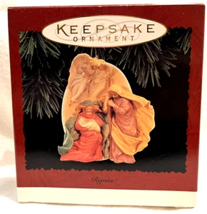 1995 REJOICE! Hallmark Keepsake PAINTED BY HAND Ornament MIB - ORIGINAL OWNER - Picture 1 of 2