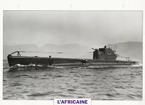 NAVIRES DE GUERRE - SOUS-MARIN L'AFRICAINE FRANCE 1946 FICHE / FEUILLE CLASSEUR - Foto 1 di 1