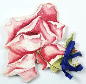 Vintage Graduation Program Hand Painted Cut Out Rose Flower Design - Picture 1 of 10