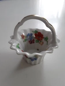 Small Vintage Porcelain Flowered Basket, Mfg. by Thomas of Germany - Picture 1 of 5