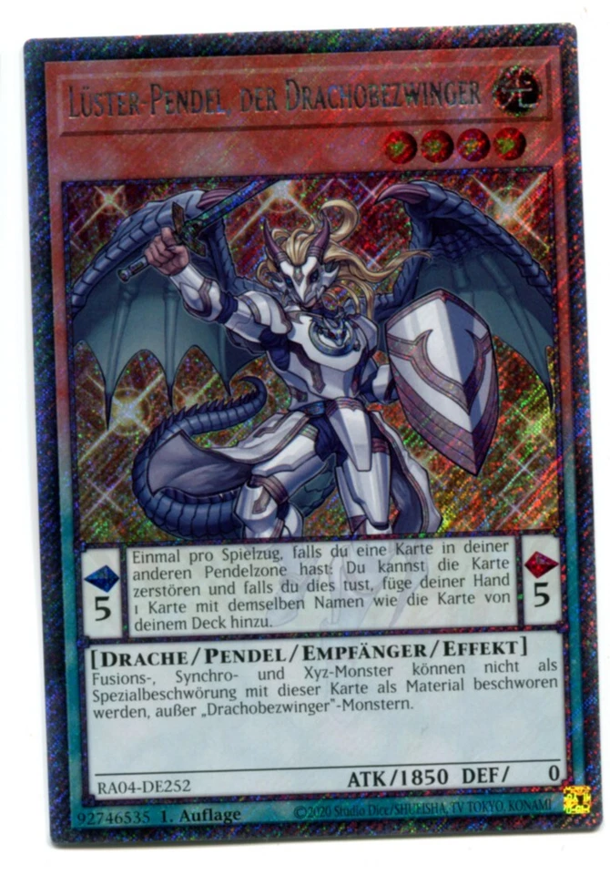 Yu-Gi-Oh! Lüster Pendel der Drachobezwinger Platinum Secret Rare RA04-DE252 - Bild 1 von 1