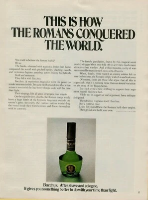 Baco After Shave Colonia 1969 Cómo los romanos conquistaron el mundo anuncio impreso vintage Foto 1 de 2