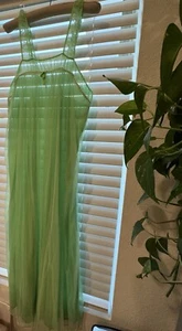 VTG SEARS Irish Spring Green FULL CHIFFON Nylon Nightgown - Picture 1 of 11