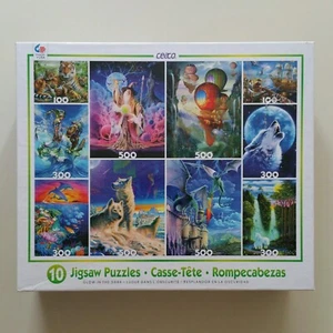 10! CEACO - GLOW IN THE DARK, Set of 10 (ten!) Puzzles 3400 Pieces pack - Picture 1 of 10