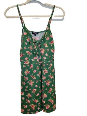 CÍRCULO COMPLETO TENDENCIAS MUJER L VERDE IMITACIÓN ENVOLTURA FLORAL MAMELUCO Barbie-core juego de playa Foto 1 de 4