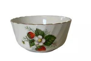 Royal Adderley Mini Open Sugar Bowl Fine Bone China Strawberry Ripe England - Picture 1 of 6