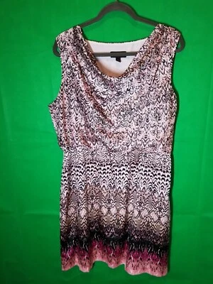 Dana Buchman Large Lined Pink Sleeveless Slit Pockets Cowl Neck Summer Beach - Image 1 of 4