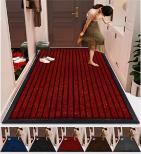 Heavy Duty Rubber Barrier Mat Non Slip Door Mats Hallway Runner Rug Kitchen Rugs - Picture 1 of 13