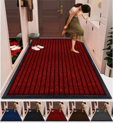 Heavy Duty Rubber Barrier Mat Non Slip Door Mats Hallway Runner Rug Kitchen Rugs - Image 1 of 4