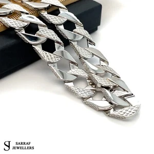 16mm 925 Solid Sterling Silver Heavy Gents D/C Cast Chain Necklace 30" 110gr New - Picture 1 of 16