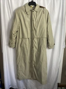 VTG 90s Eddie Bauer LARGE TALL Tan Trench Coat with Down and wool zip out lining - Picture 1 of 14